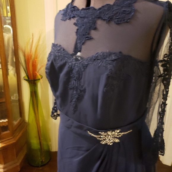 Alfred Angelo Mother of Bride Dress Navy 18W - Picture 5 of 5